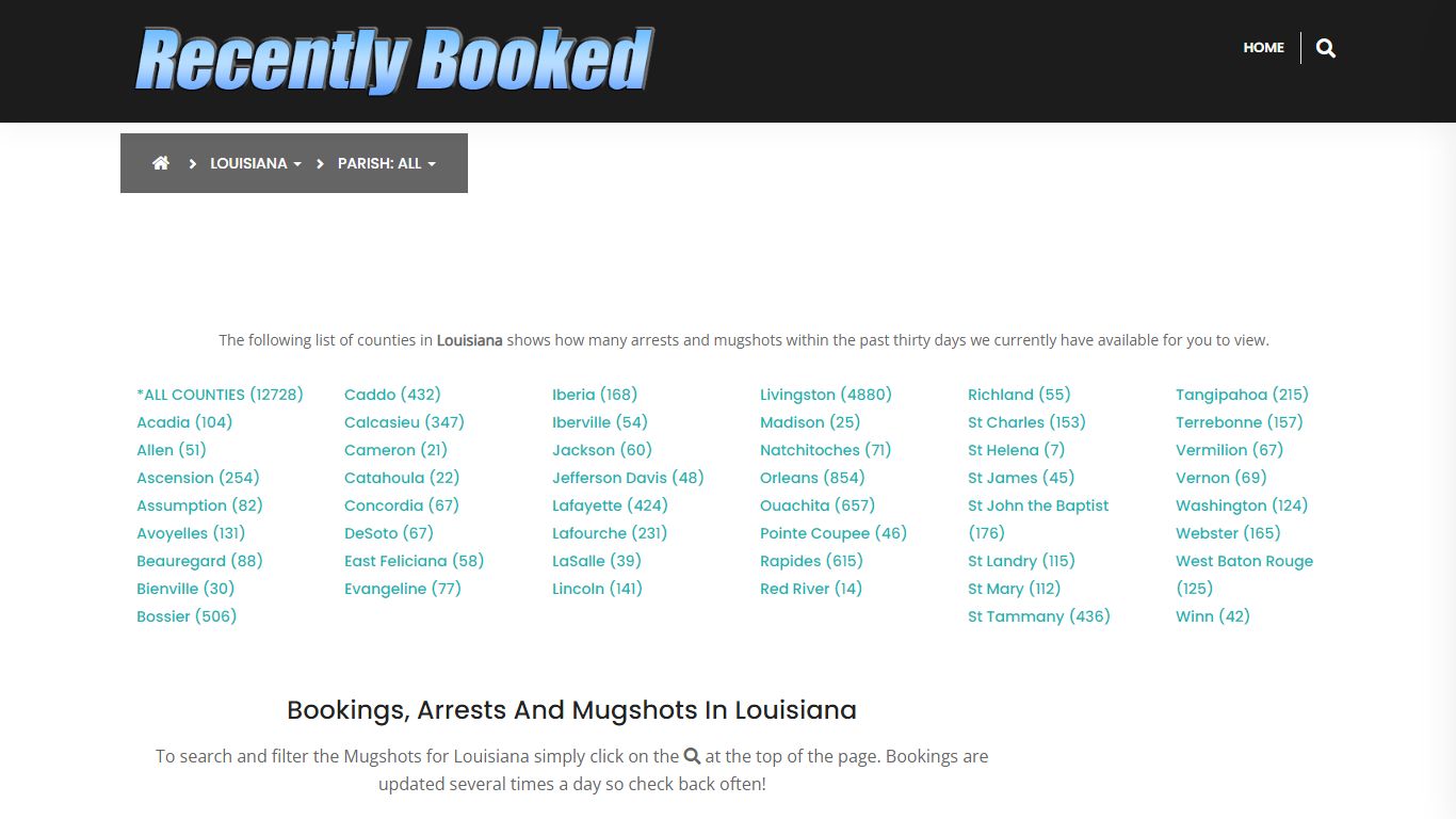 Bookings, Arrests and Mugshots in West Baton Rouge Parish, Louisiana