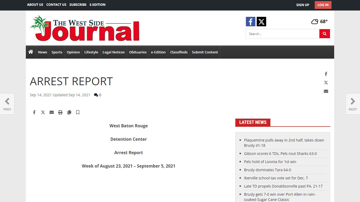 ARREST REPORT | News | thewestsidejournal.com